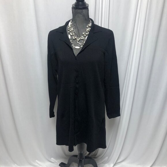 Worthington Cardigan Womens Size Medium Black Buttoned Long Sleeve Sweater - Picture 1 of 6